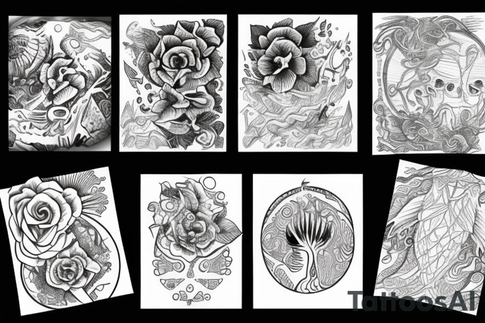 Sunrise over an ocean tattoo idea