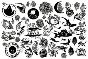 Sunrise over an ocean tattoo idea