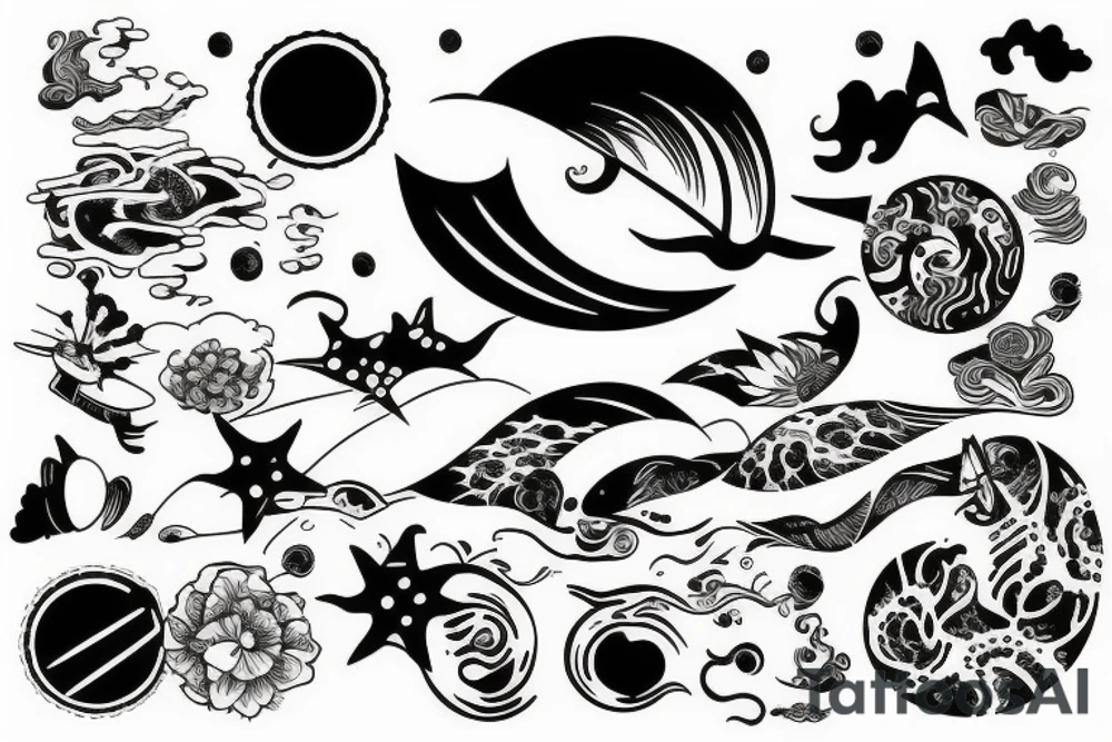 Sunrise over an ocean tattoo idea