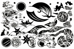 Sunrise over an ocean tattoo idea
