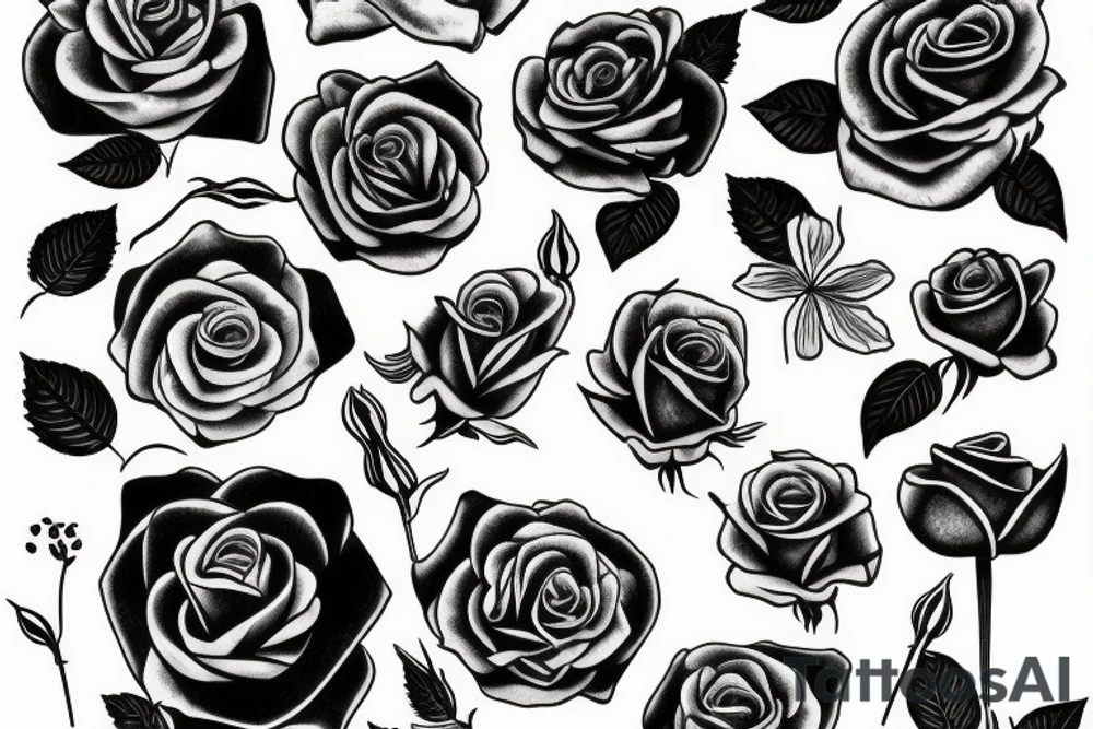 Rose flower tattoo idea