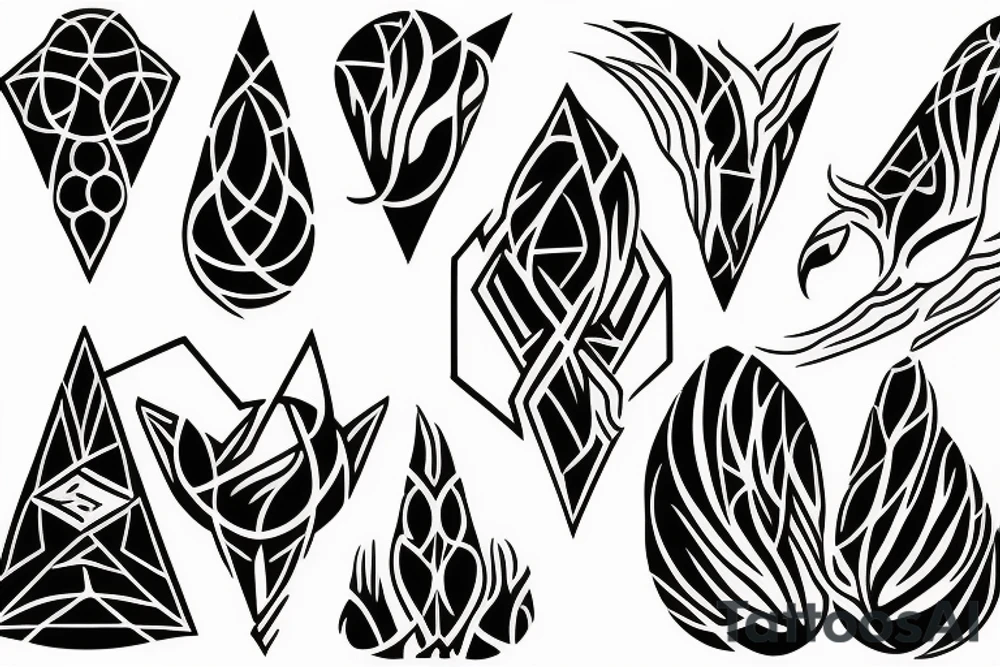 Nature based on 4 sections for dates tattoo idea