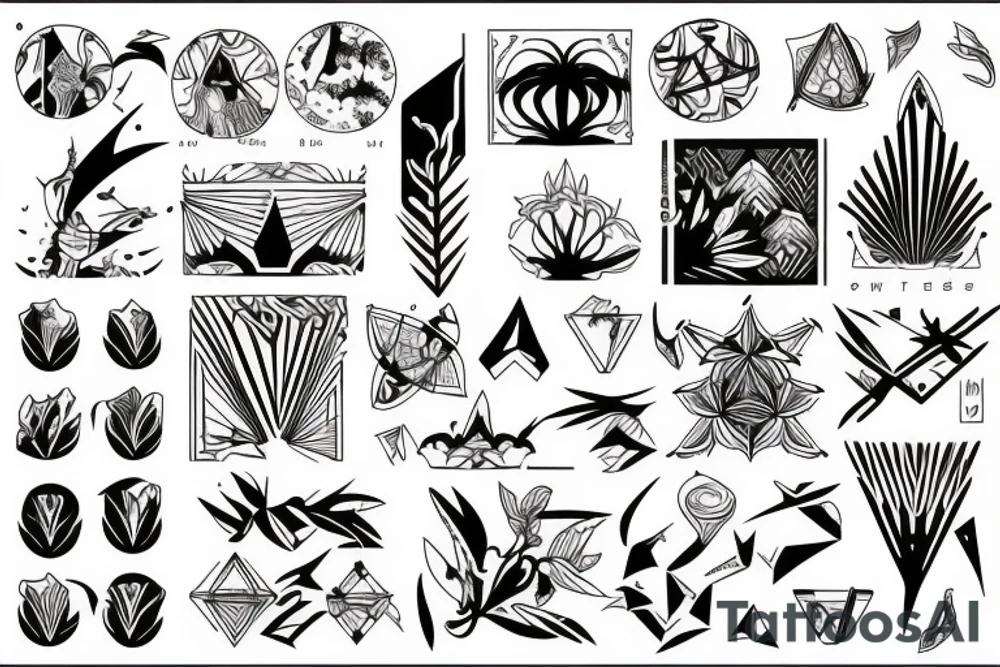 Nature based on 4 sections for dates tattoo idea