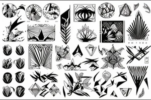 Nature based on 4 sections for dates tattoo idea