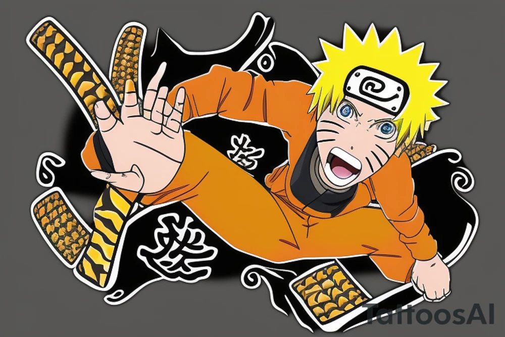 Naruto uzumaki on a toad from the anime tattoo idea