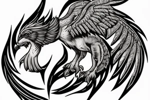 A gryphon with battle armour tattoo idea