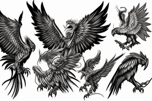 A gryphon with battle armour tattoo idea