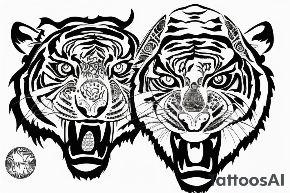 modernised sak yant tiger tattoo idea