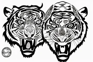 modernised sak yant tiger tattoo idea