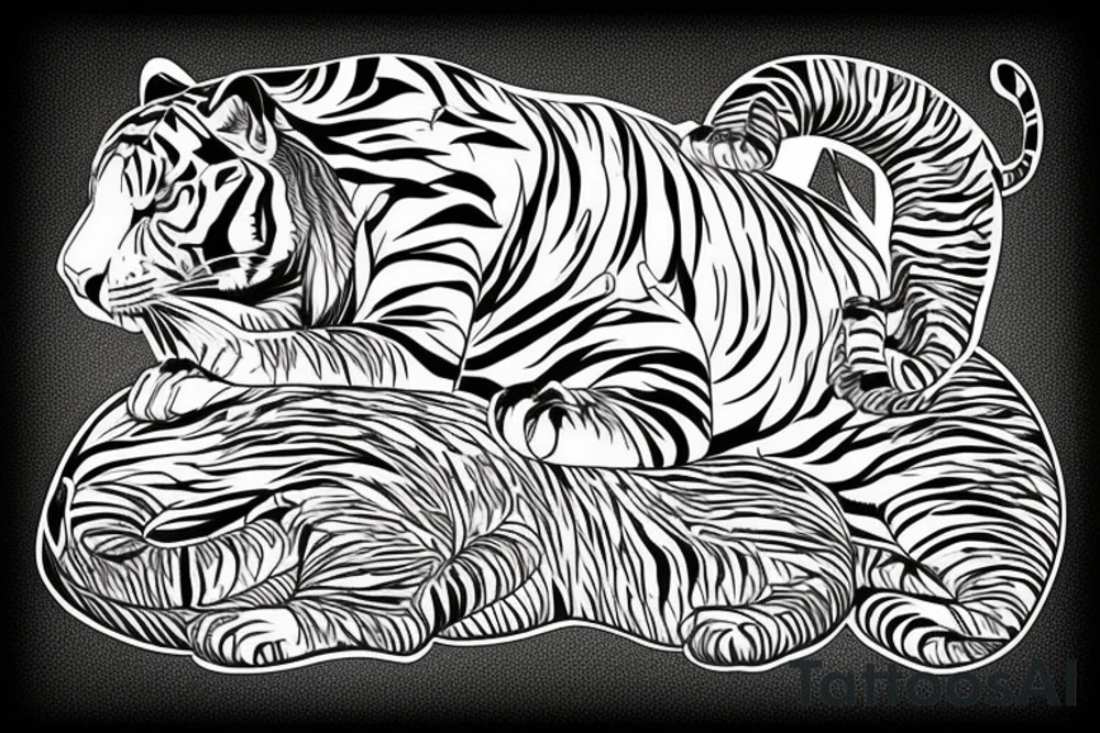 sak yant tiger full body tattoo idea