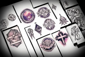 galaxy upside down cross tattoo idea