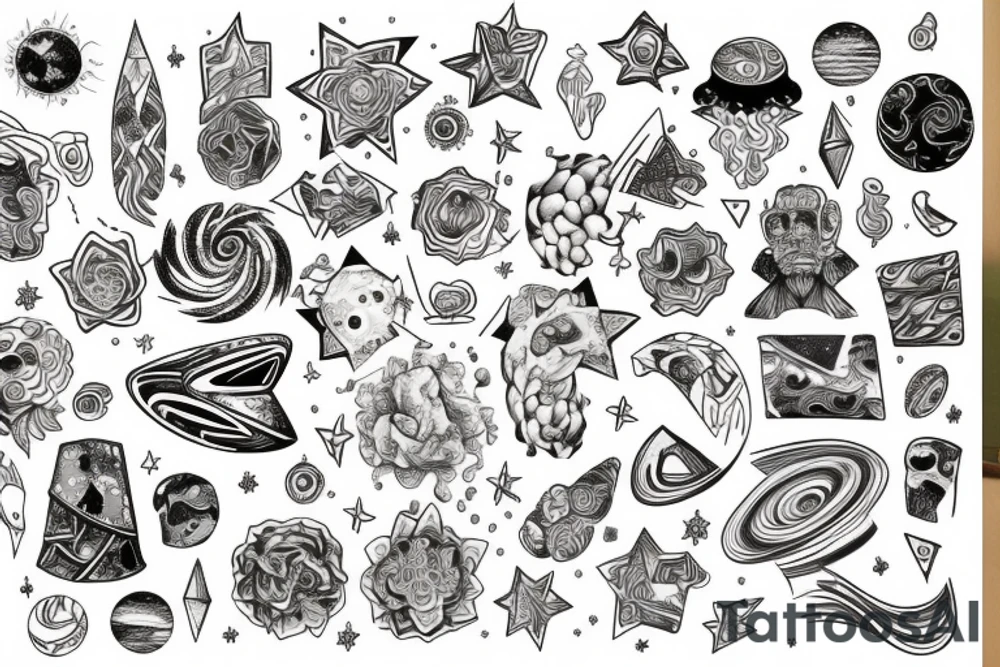 galaxy puzzle tattoo idea