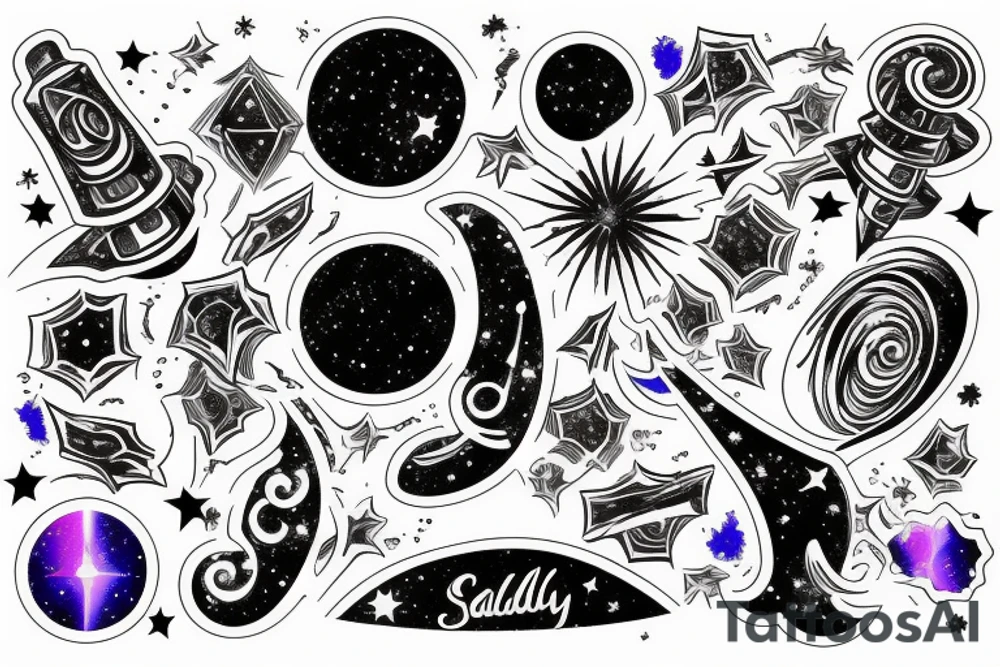 galaxy puzzle tattoo idea