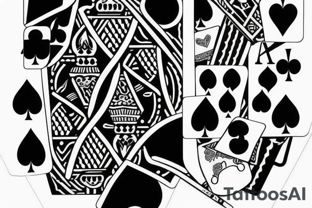 Seven with spades poker tattoo idea