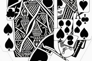 Seven with spades poker tattoo idea