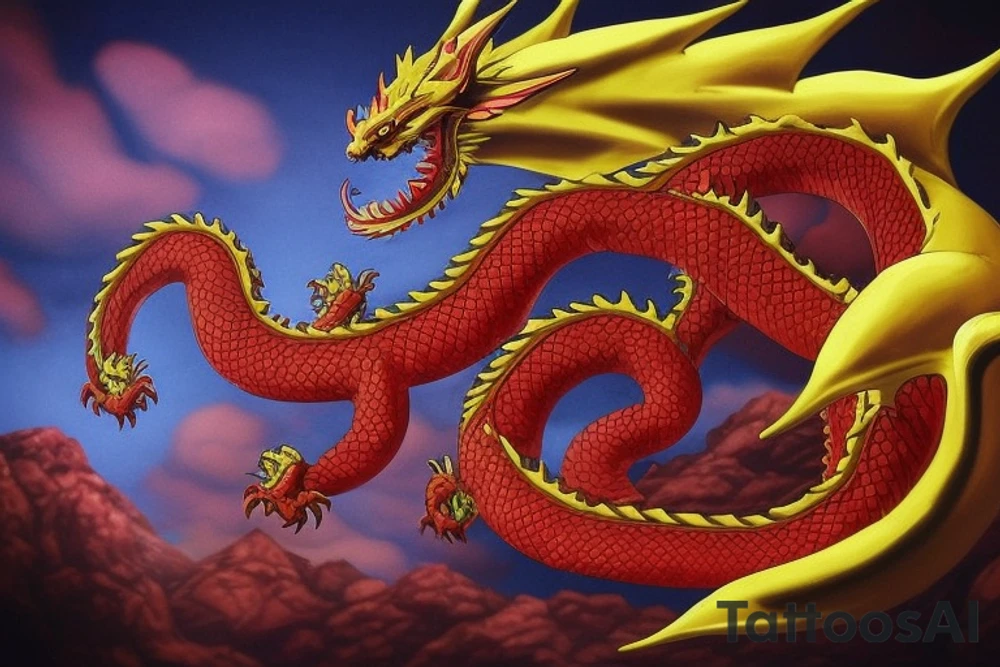 The dragon's body would be long and winding, with Shenron's horns sitting atop its head. The dragon's claws would be clutching the Dragon Balls, with the orbs nestled securely in its grasp. We could also add some small details like scales, whiskers, and glowing eyes to make the dragon look more realistic.

We can place the Susano'o in the dragon's left eye and the Amaterasu in the right eye to balance the design. The sharingan eyes can be integrated with Shenron's existing glowing red eyes, with the mangekyo patterns radiating out from the pupils.

The dragon's body would still be long and serpentine, with Shenron's horns sitting atop its head. The dragon's claws would be clutching the Dragon Balls, with the orbs nestled securely in its grasp. We've added in scales and whiskers to make the dragon look more realistic, and the mangekyo sharingan eyes have been incorporated into Shenron's existing red eyes. tattoo idea