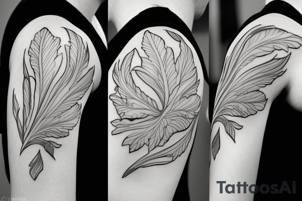 Acanthus flower leafy Greek shoulder tattoo idea