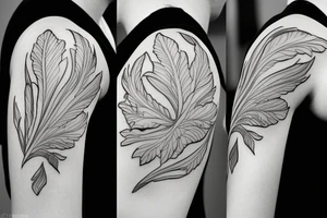 Acanthus flower leafy Greek shoulder tattoo idea