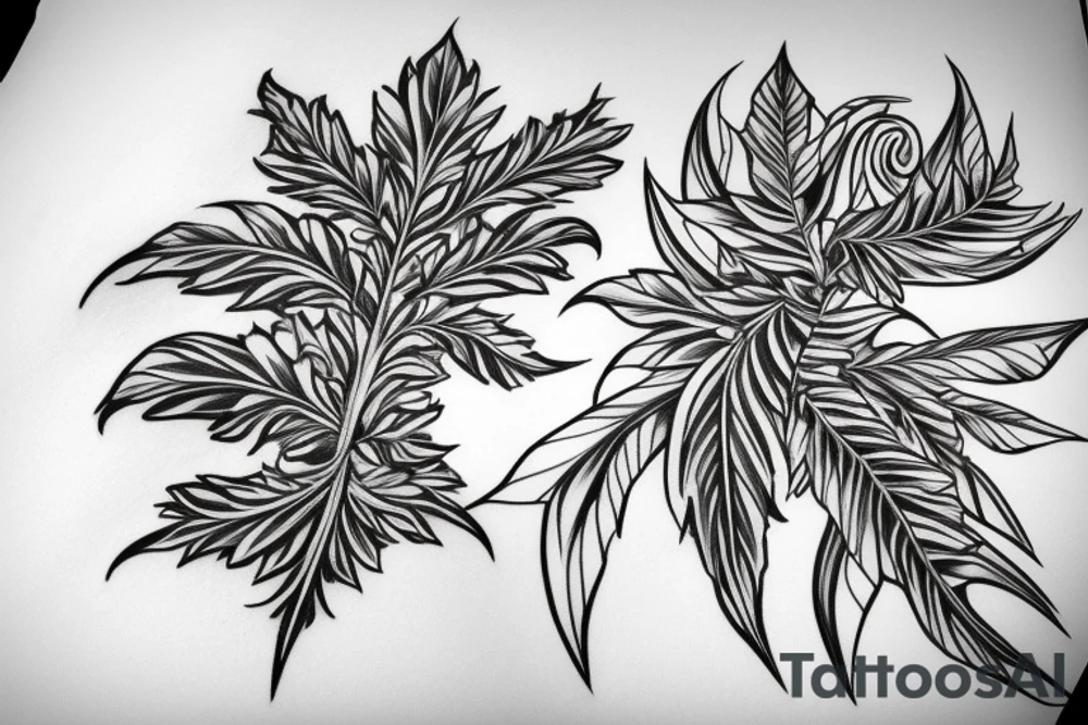 Acanthus flower leafy Greek shoulder tattoo idea