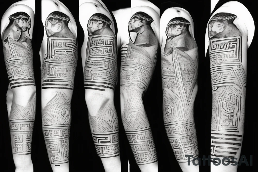 Greek soldier with power tattoo idea