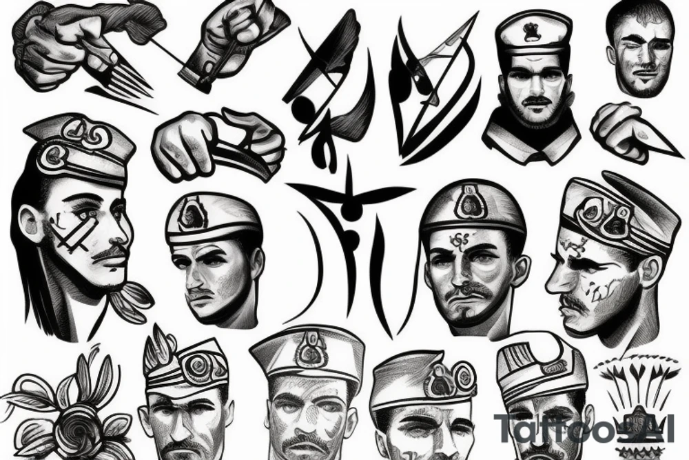 Greek soldier with power tattoo idea