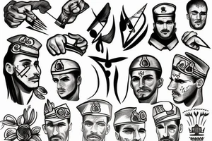 Greek soldier with power tattoo idea