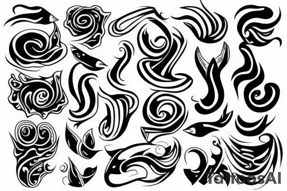 Black tiny or wavy knife tattoo idea