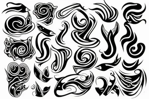 Black tiny or wavy knife tattoo idea