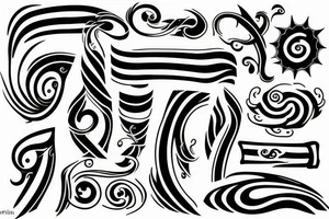 Black tiny or wavy knife tattoo idea