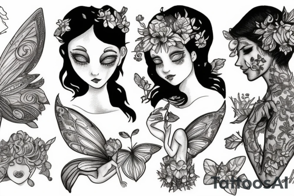 Delicate fairy wiy tattoo idea