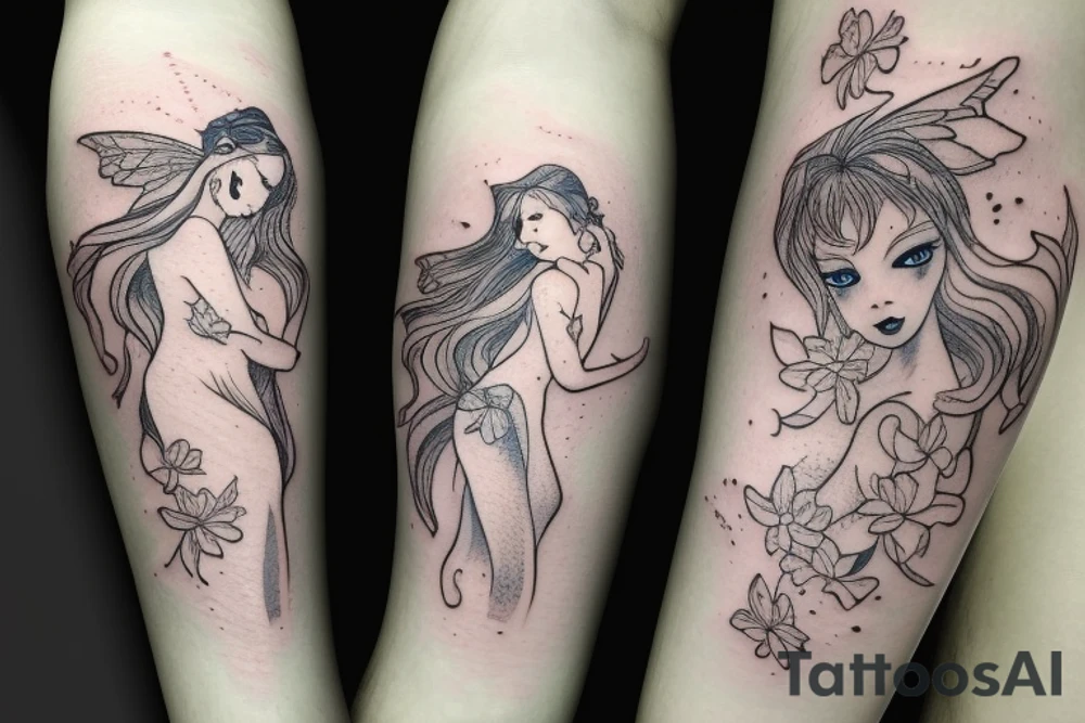 Delicate fairy wiy tattoo idea