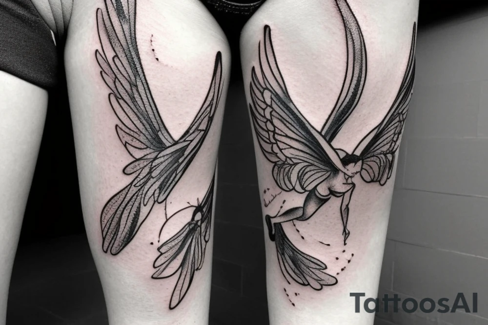 Delicate fairy wings tattoo idea