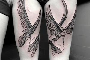 Delicate fairy wings tattoo idea