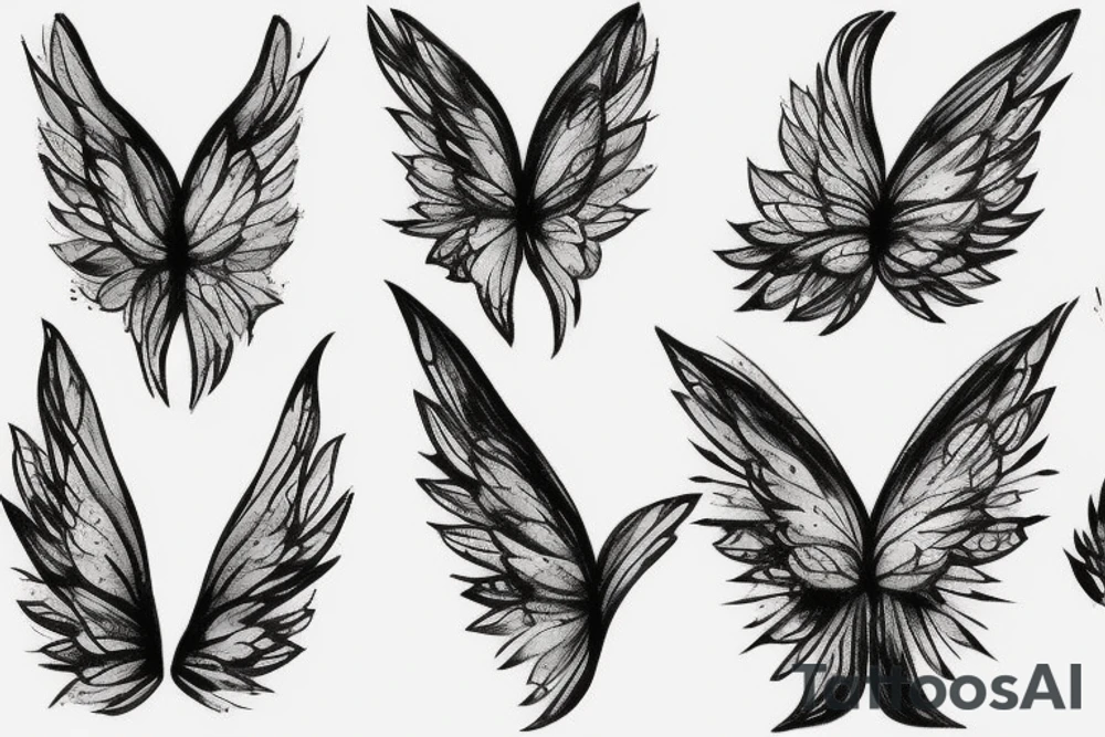 Delicate fairy wings tattoo idea
