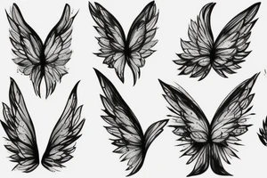 Delicate fairy wings tattoo idea