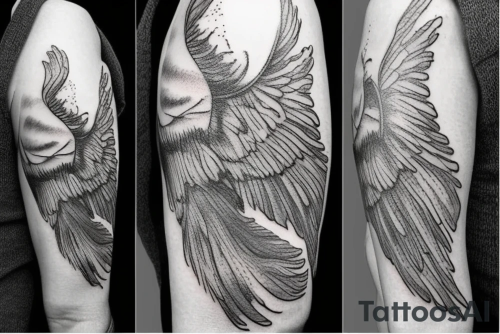 Delicate wings tattoo idea