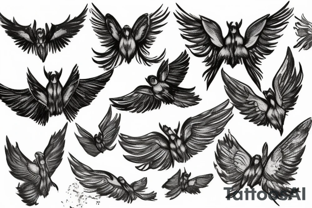 Delicate wings tattoo idea