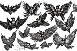 Delicate wings tattoo idea