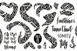 Initials of family members starts with T A and A tattoo idea