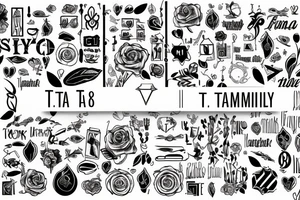 Initials of family members starts with T A and A tattoo idea