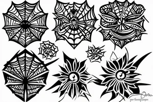 spider and flower tattoo idea