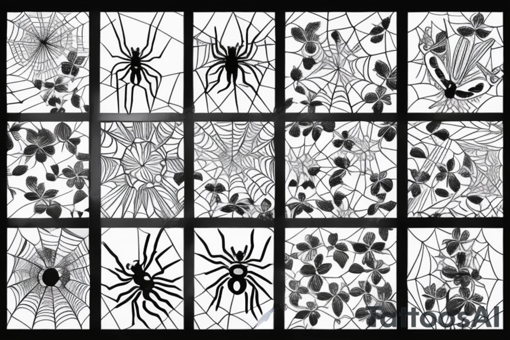 spider and flower tattoo idea