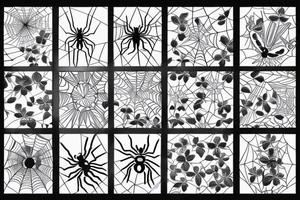 spider and flower tattoo idea