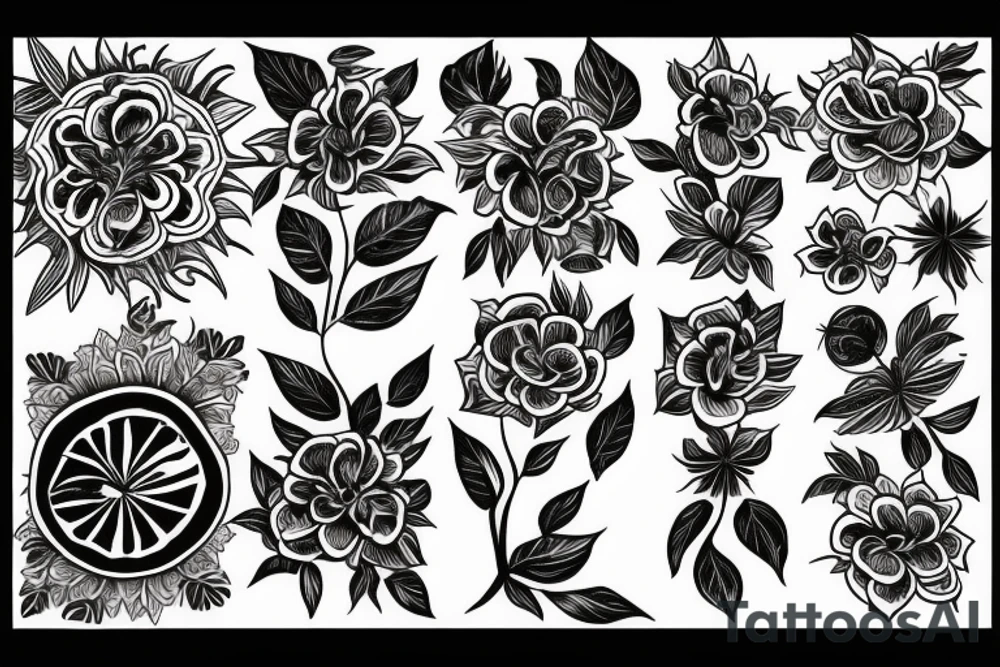 spider and flower tattoo idea