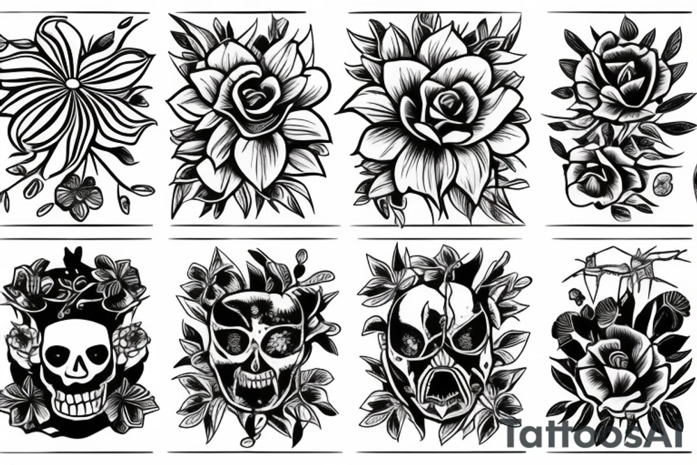 spider and flower tattoo idea