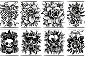 spider and flower tattoo idea