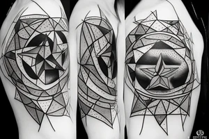 A constellation of 3 stars where star 1 represents: who is like God. Star 2 represents a brave bear and star 3 represents persuasive tattoo idea