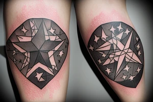 A constellation of 3 stars where star 1 represents: who is like God. Star 2 represents a brave bear and star 3 represents persuasive tattoo idea