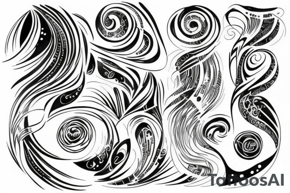 abstract lines tattoo idea
