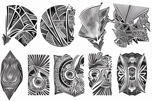 abstract watercolour lines sleeve tattoo idea